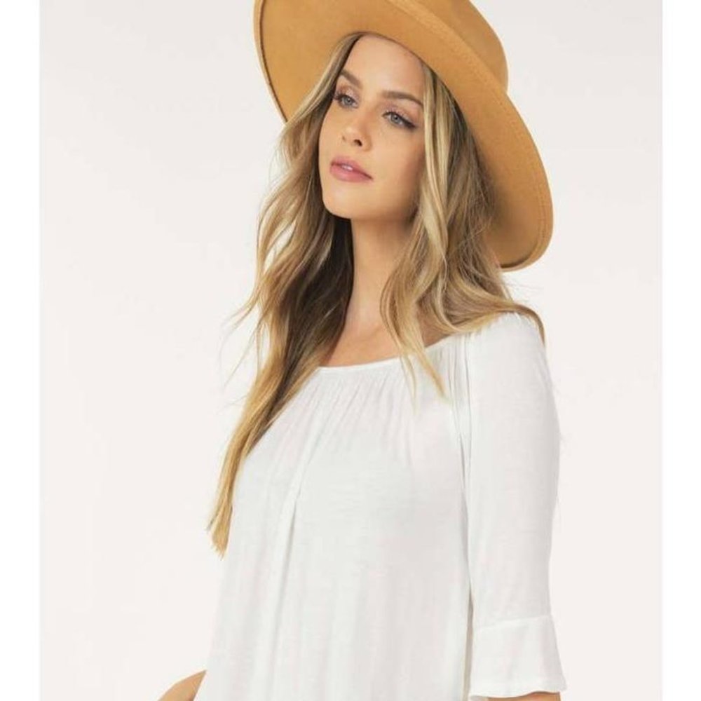 Off Shoulder Ruffled Sleeve